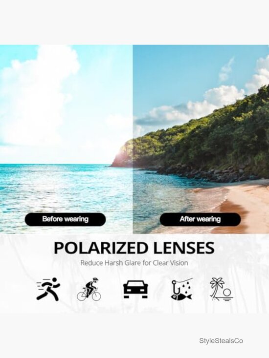 Polarized Wrap Around Sunglasses UV400 Protection main image 6